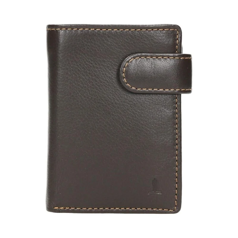 Cartera Hombre J.L Piel Marrón Vertical RFID con Monedero