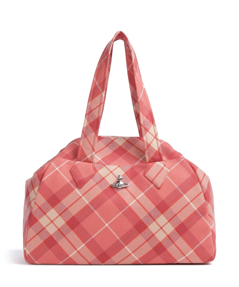 Vivienne Westwood Archive Wool Tartan Large Bolsa shopping fraser pink