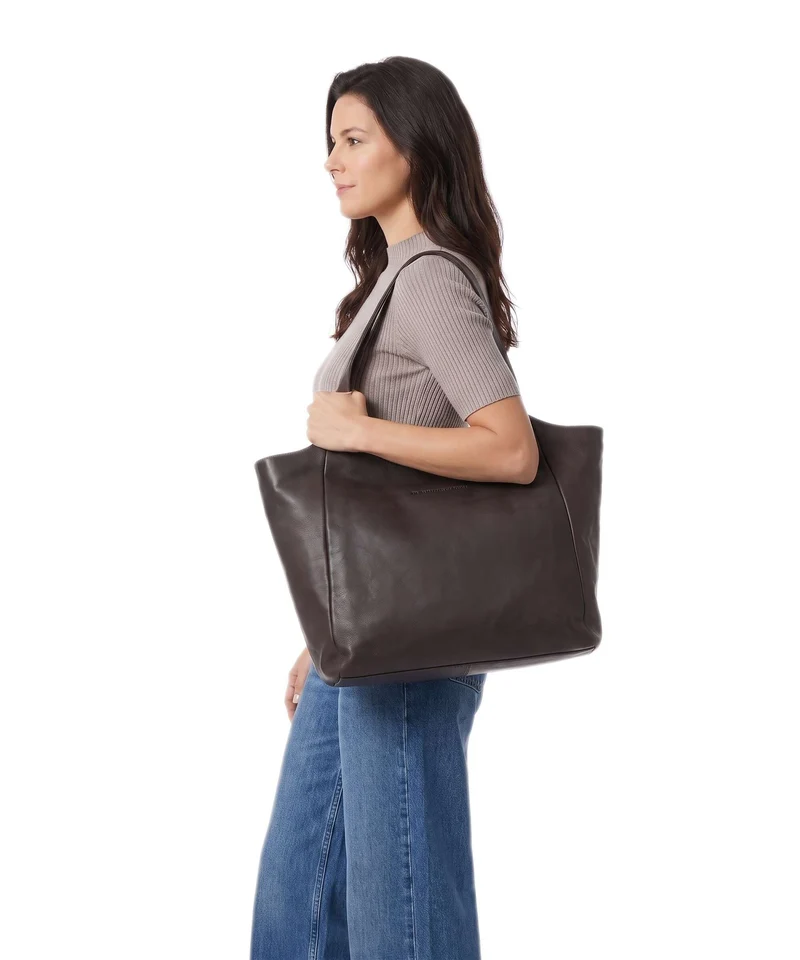The Chesterfield Brand Wax Pull Up Cow Mireya Bolsa shopping brown
