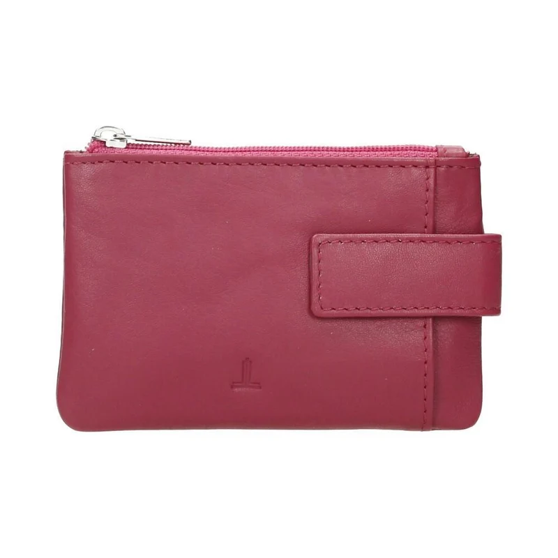 Monedero de Piel para Mujer J.L. Piel con Tarjetero y Llavero - Fucsia