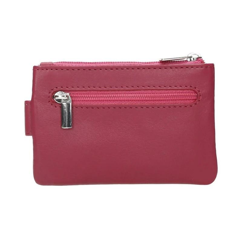 Monedero de Piel para Mujer J.L. Piel con Tarjetero y Llavero - Fucsia