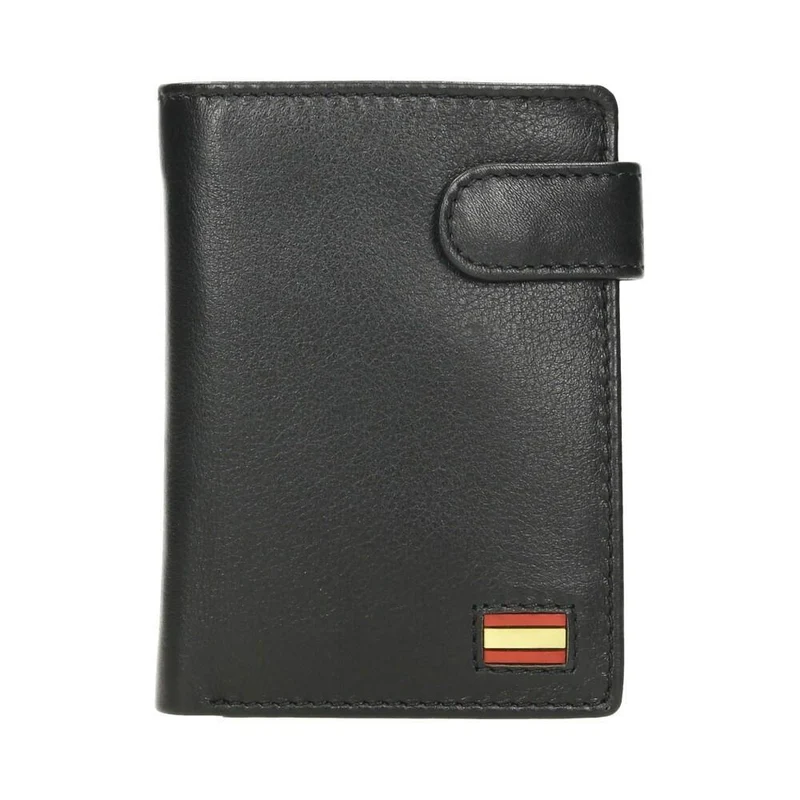 Cartera Vertical J.L Piel Bandera España RFID Negra