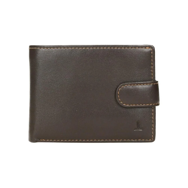 Cartera Hombre J.L Piel Marrón Americana RFID con Monedero
