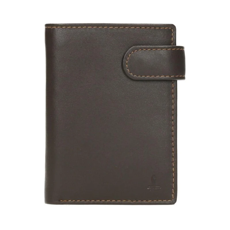 Cartera de Piel Vertical J.L. Piel Clasic Marrón con RFID y Porta DNI Extraíble
