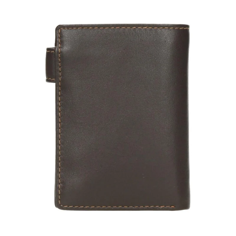 Cartera de Piel Vertical J.L. Piel Clasic Marrón con RFID y Porta DNI Extraíble