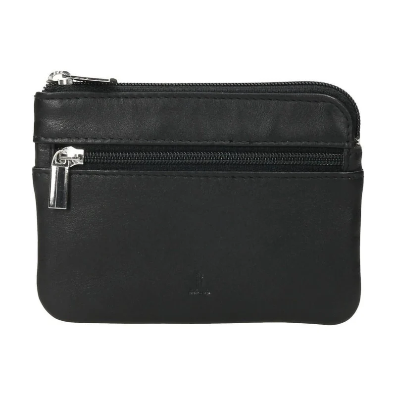 Monedero de Piel J.L Piel Negro Triple Cremallera con RFID