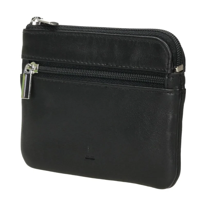 Monedero de Piel J.L Piel Negro Triple Cremallera con RFID