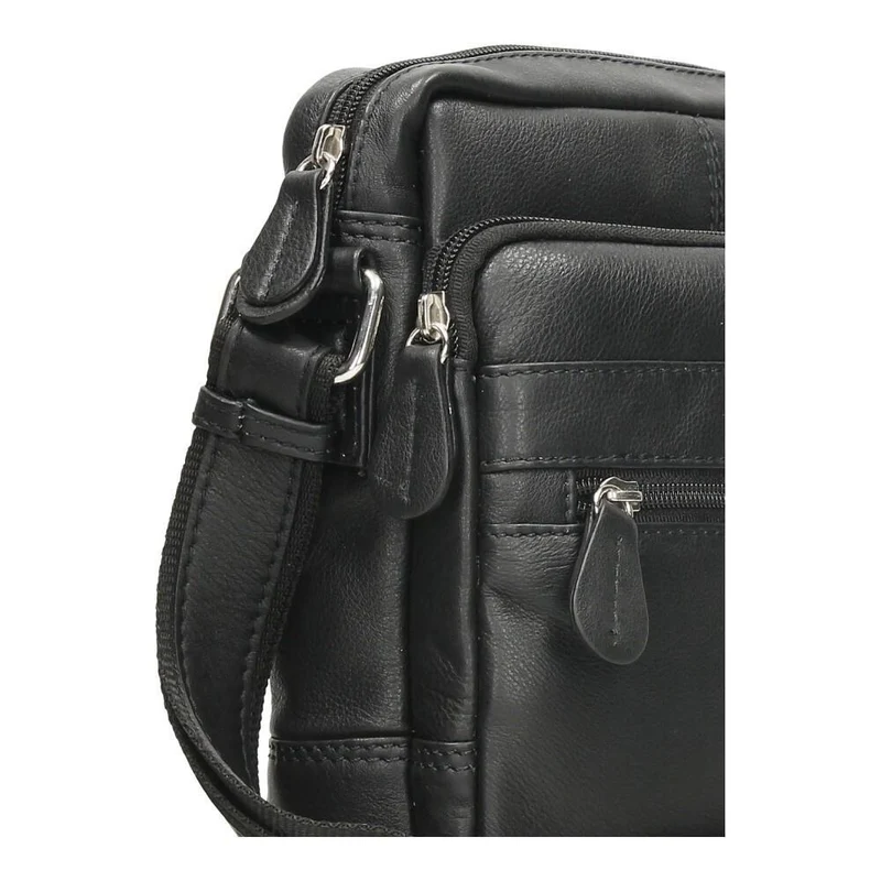Bolso de Hombre de Piel J.L Piel Negro Bandolera