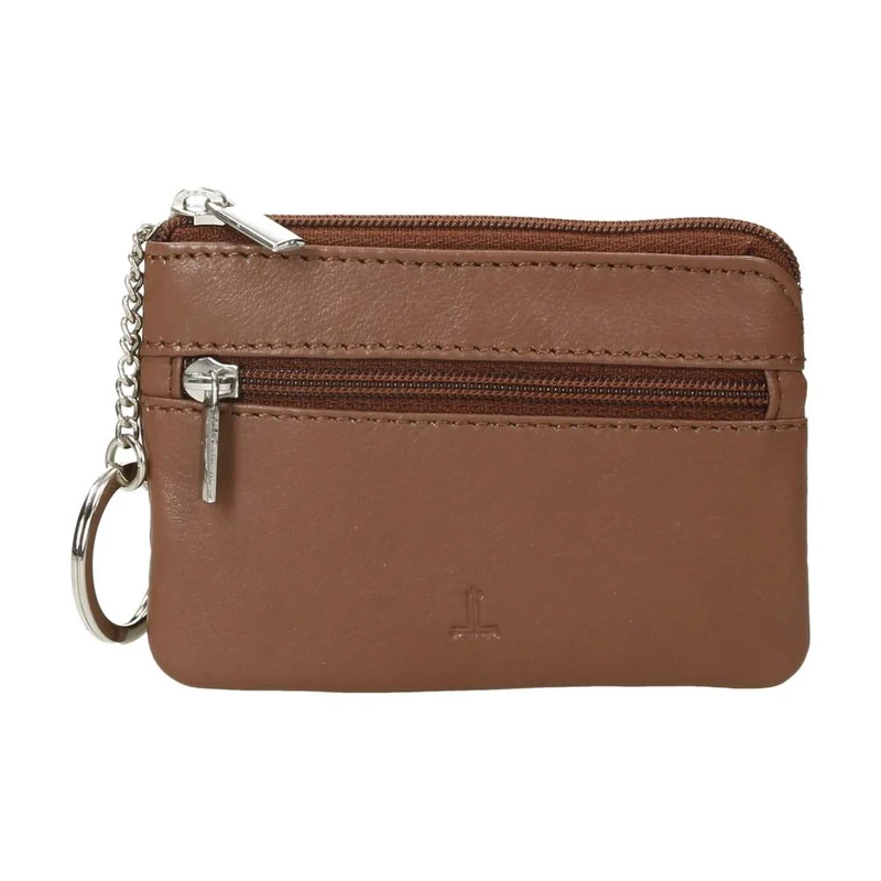 Monedero de Piel para Hombre J.L. Piel con Llavero y Doble Cremallera - Habana
