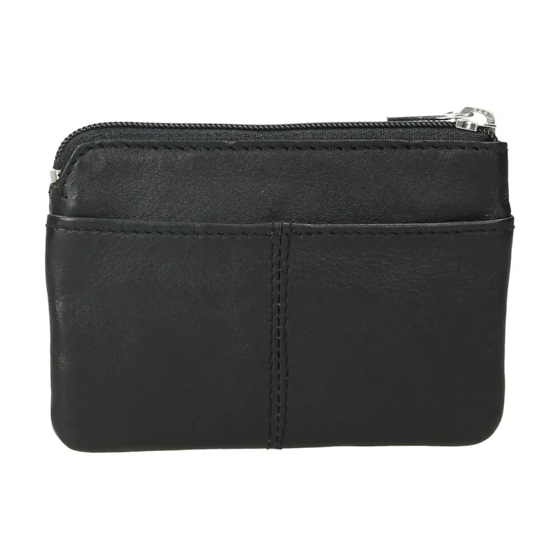 Monedero de Piel para Hombre J.L. Piel con Llavero y Doble Cremallera - Negro