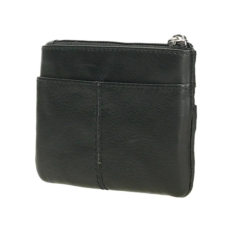 Monedero de Piel para Hombre J.L. Piel con Llavero y Doble Cremallera - Negro