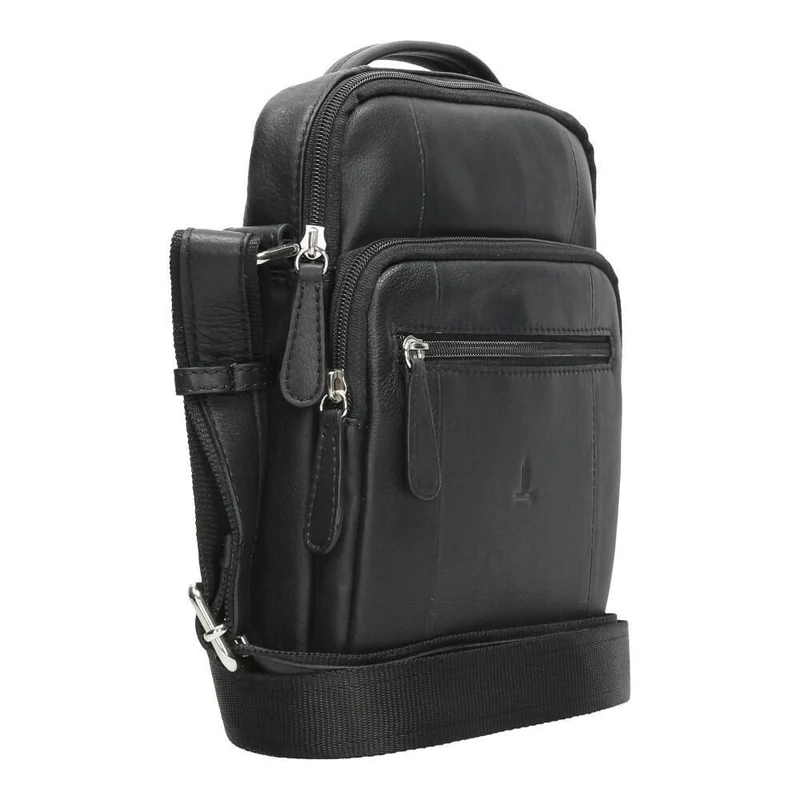 Bolso de Piel Hombre J.L Piel Clasic Negro con Asa de Mano