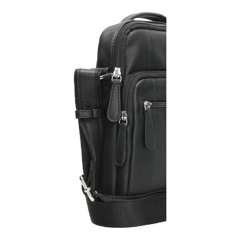 Bolso de Piel Hombre J.L Piel Clasic Negro con Asa de Mano