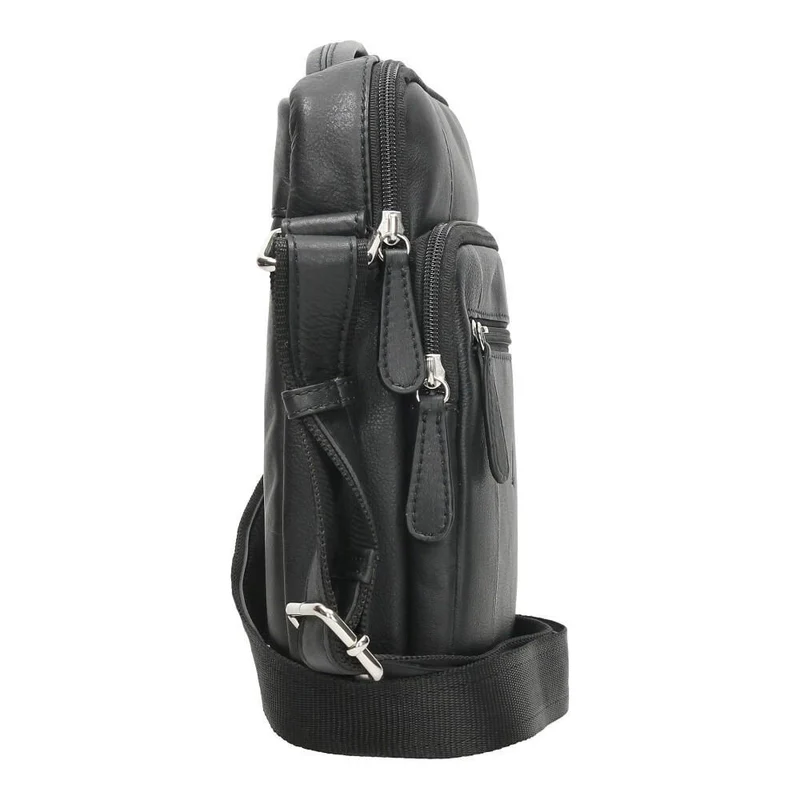 Bolso de Piel Hombre J.L Piel Clasic Negro con Asa de Mano