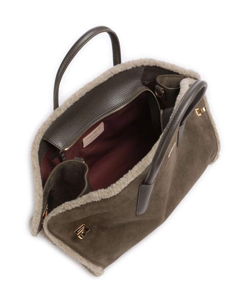 Coccinelle Tylde Suede Eco Bolso de mano fango/warm taupe