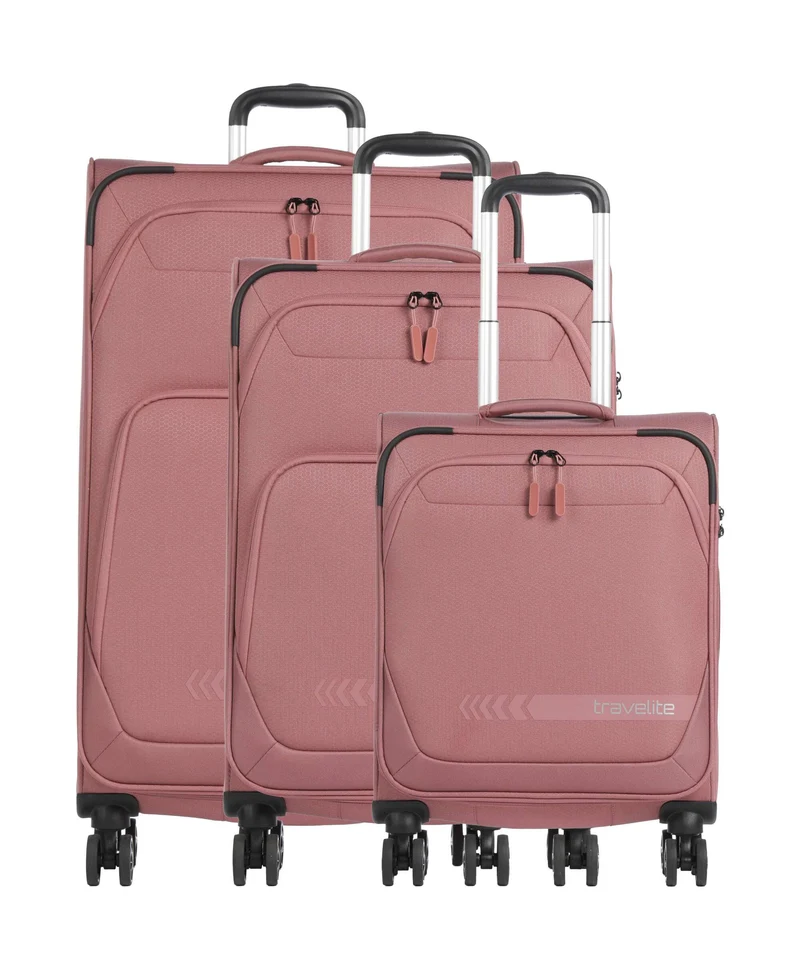 Travelite Kick Off Juego de maletas (4 ruedas) blush