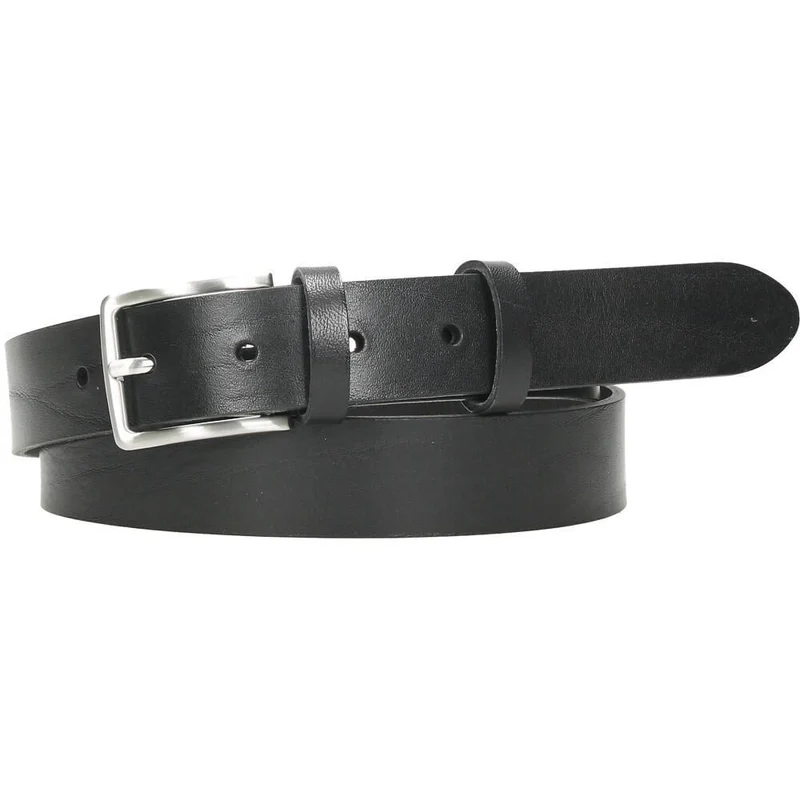 Cinturón de Piel GS Urban Negro Fabricado en España con Doble Trabilla