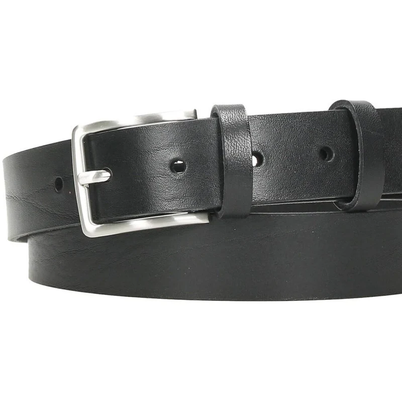 Cinturón de Piel GS Urban Negro Fabricado en España con Doble Trabilla