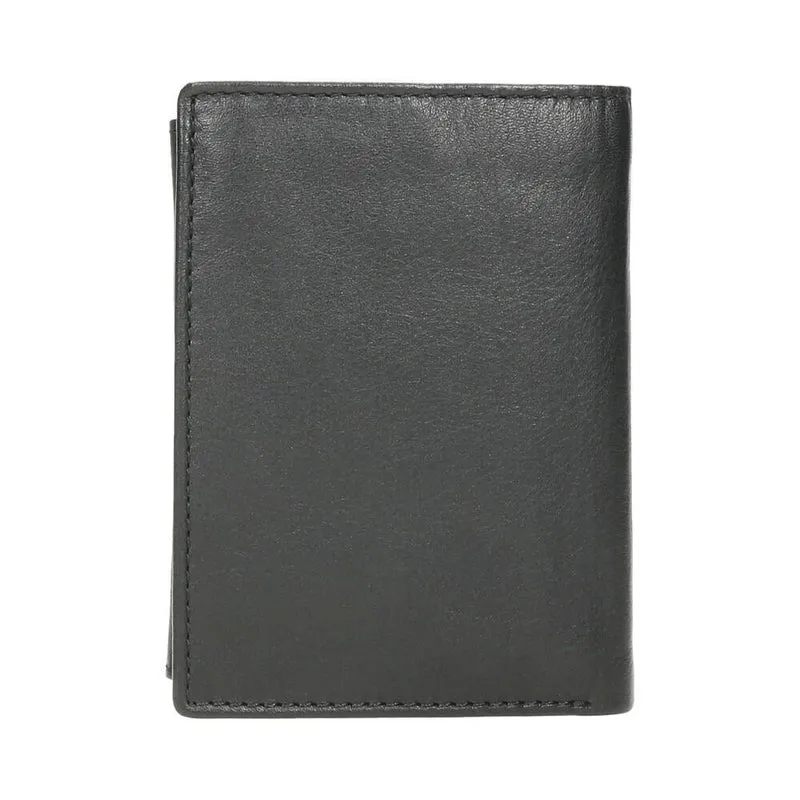 Cartera de Piel Hombre J.L Piel Negra XL Vertical con RFID