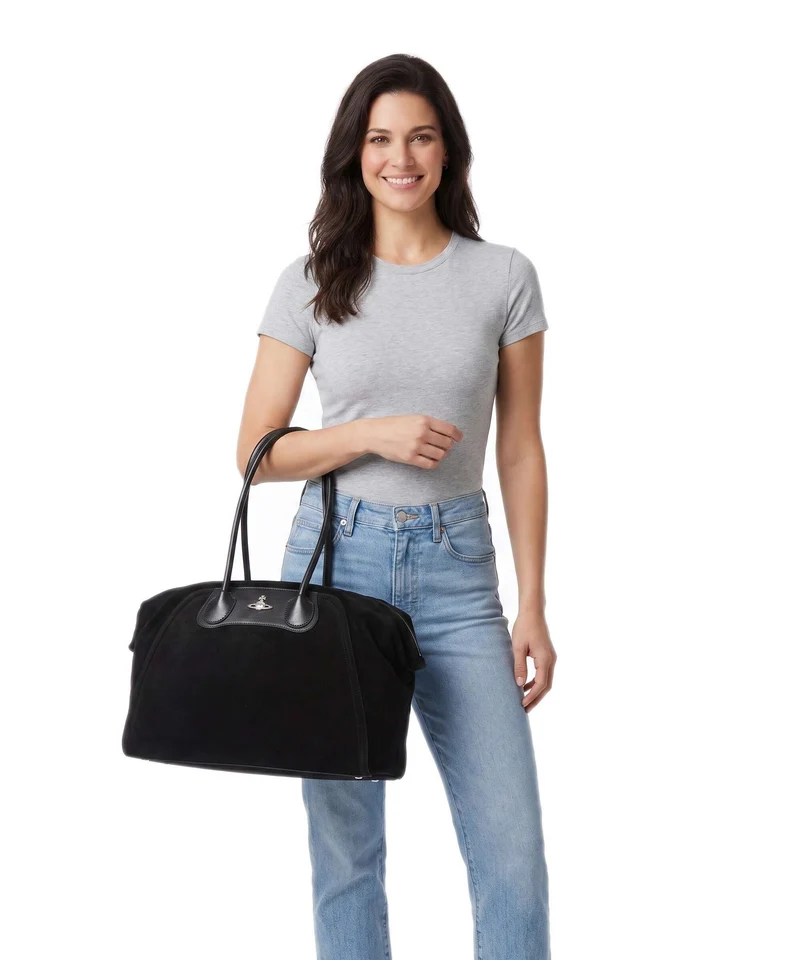Vivienne Westwood Shirley Suede Bolsa shopping black