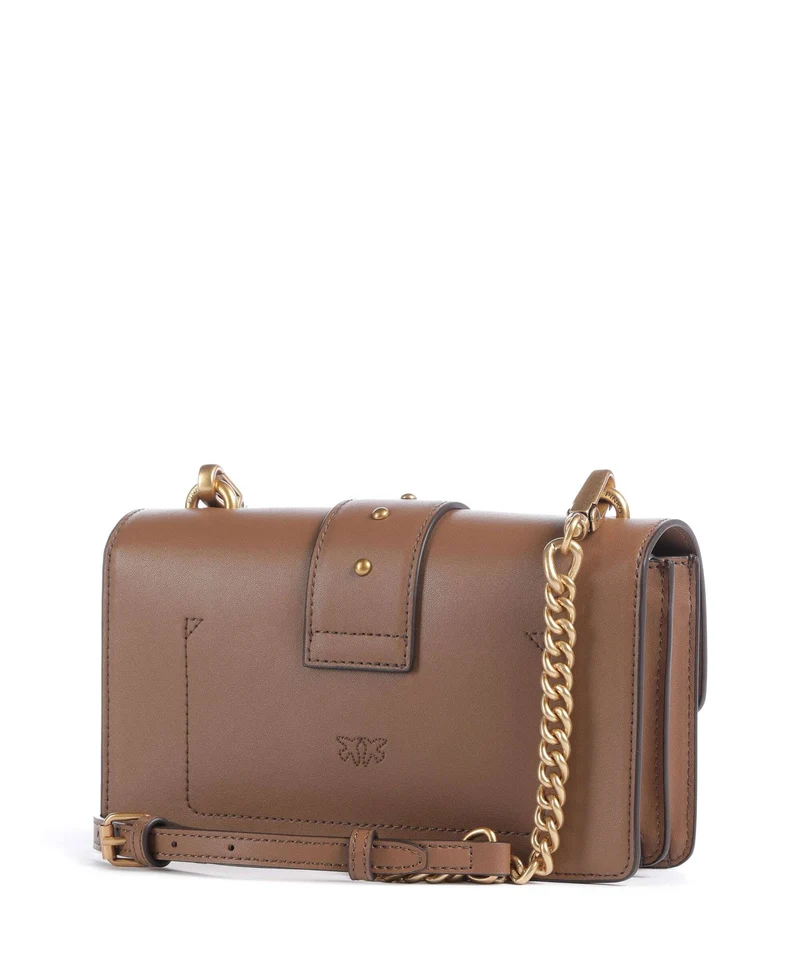 Pinko Love One Mini Bandolera marrone cognac/antique gold