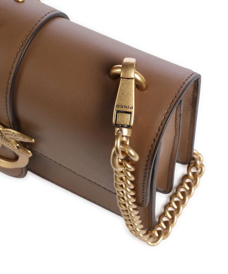Pinko Love One Mini Bandolera marrone cognac/antique gold