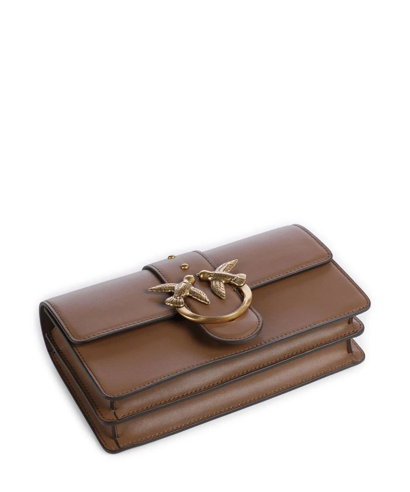 Pinko Love One Mini Bandolera marrone cognac/antique gold
