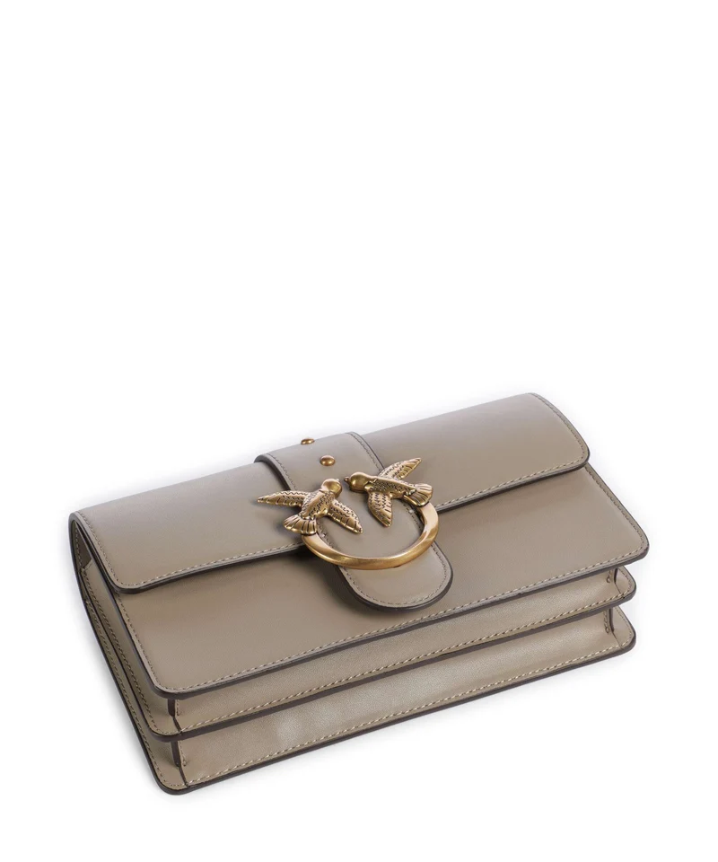 Pinko Love One Mini Bandolera grigio talpa/antique gold