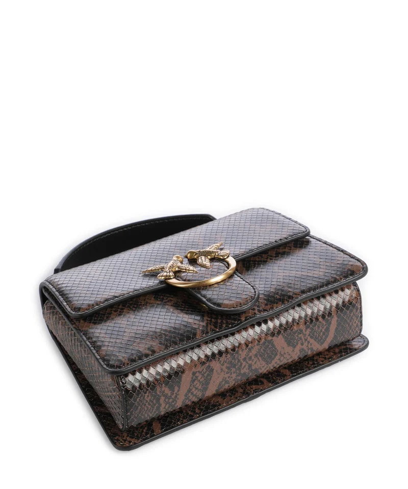 Pinko Love One Mini Bandolera roccia/marrone/antique gold