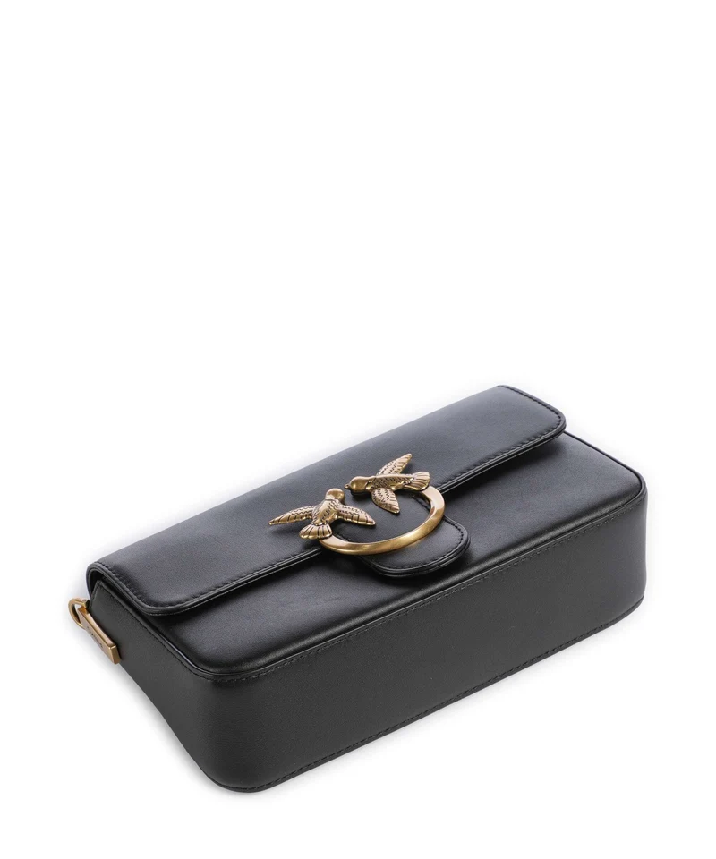Pinko Love One Mini Slouchy Bandolera nero/antique gold