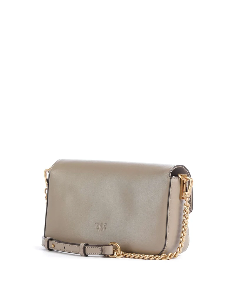 Pinko Love One Mini Slouchy Bandolera grigio talpa/antique gold