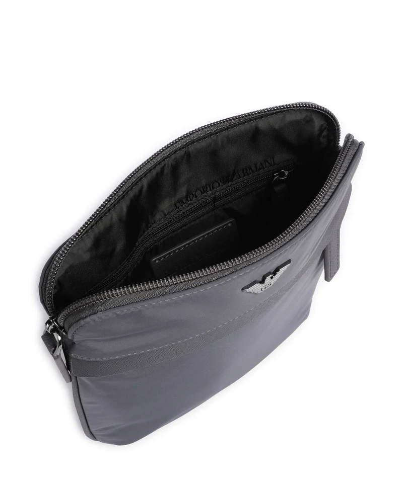 Emporio Armani Nylon Recycled Bandolera blackened pearl