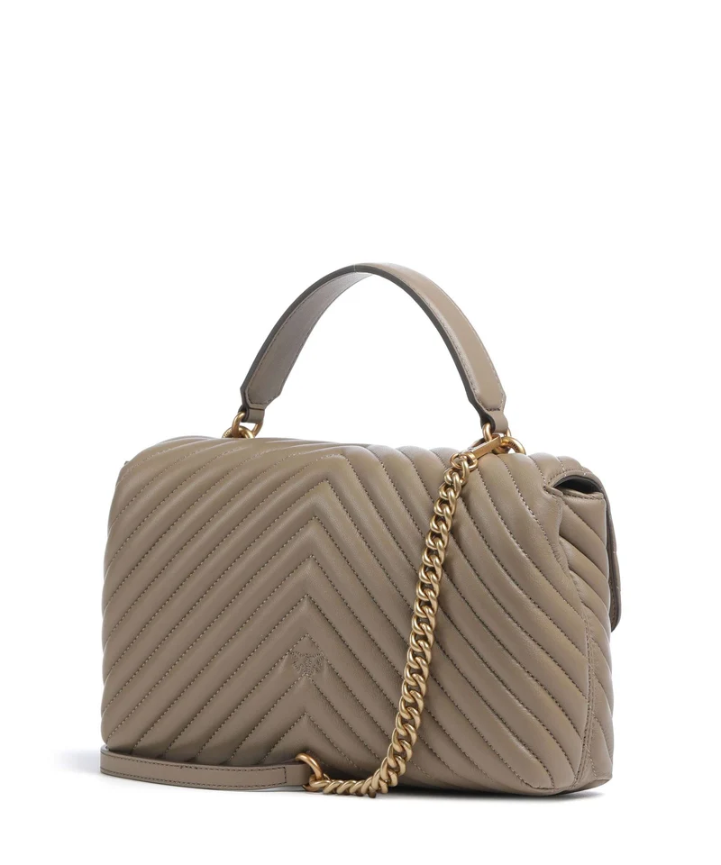 Pinko Love Lady Puff Classic Bolso de mano grigio talpa/antique gold