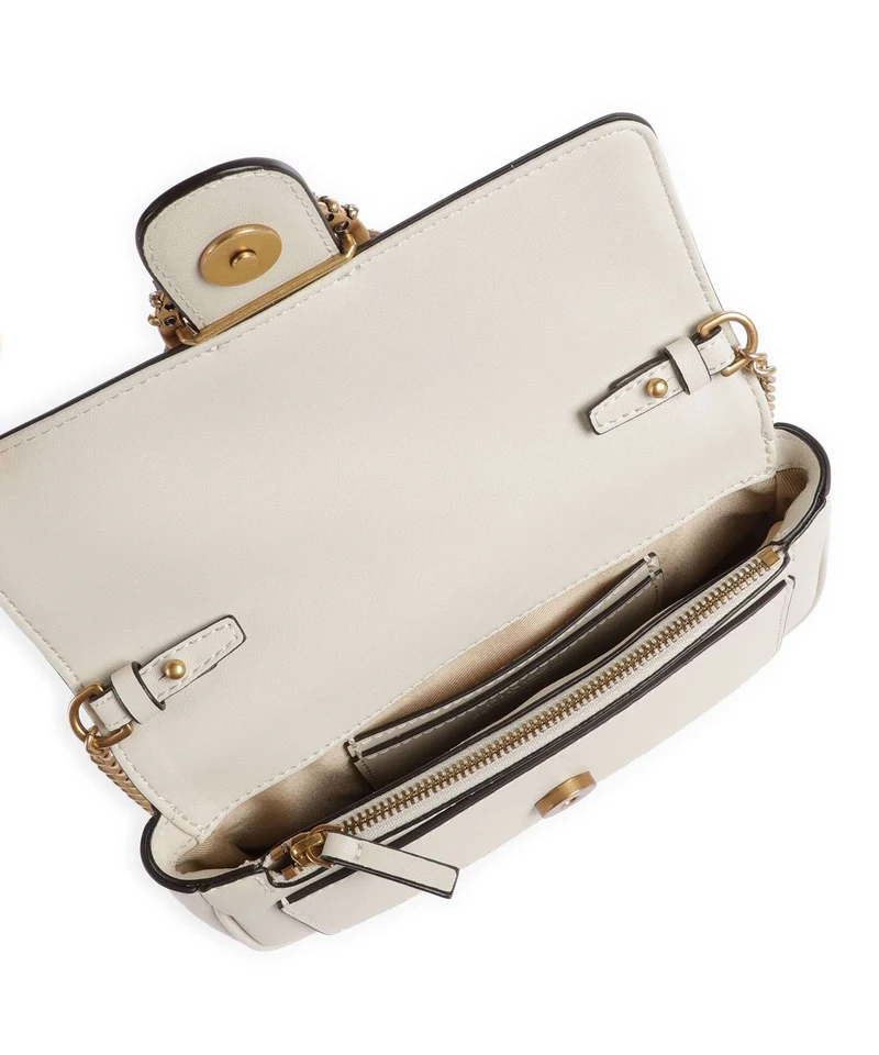 Pinko Love One Pocket New Buckle Bandolera bianco seta/antique gold