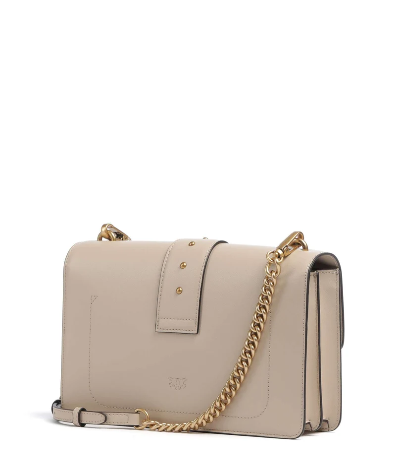 Pinko Love One Classic New Buckle Bandolera beige/grigio fumo/antique gold