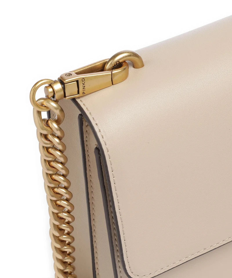 Pinko Love One Classic New Buckle Bandolera beige/grigio fumo/antique gold