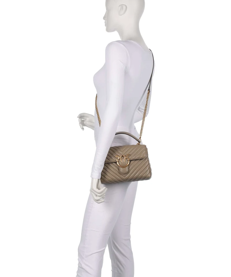 Pinko Love Lady Puff Mini Bolso de mano grigio talpa/antique gold