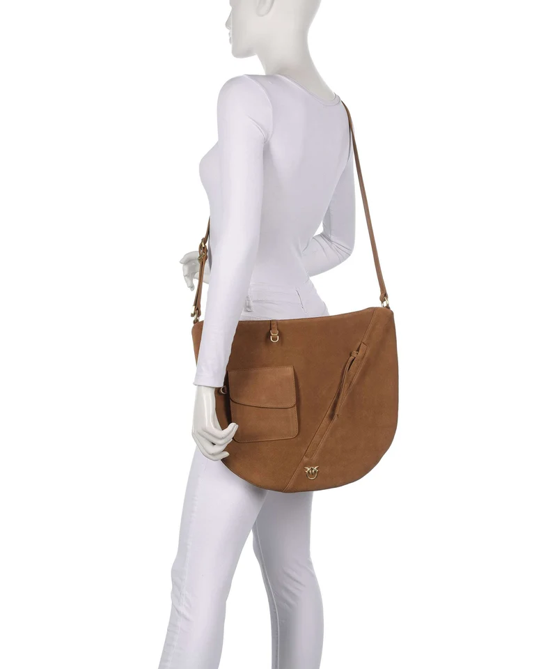 Pinko Luna Big Bolso de hobo marrone/caramella/matt gold