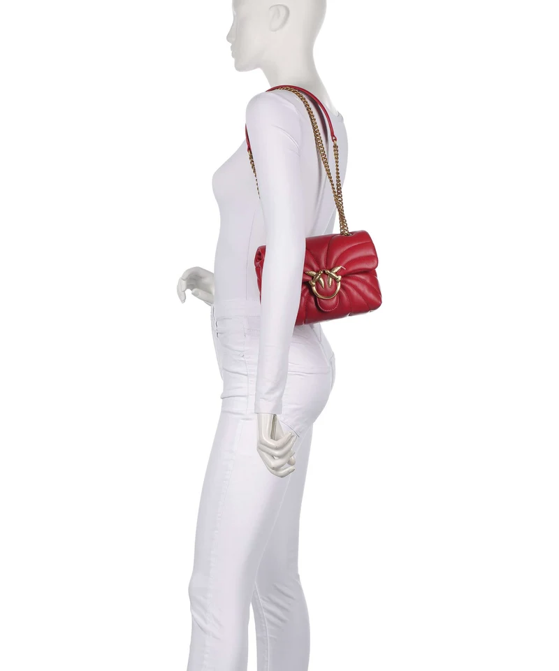 Pinko Love Puff Mini Bolso de hombro rosso rio/antique gold