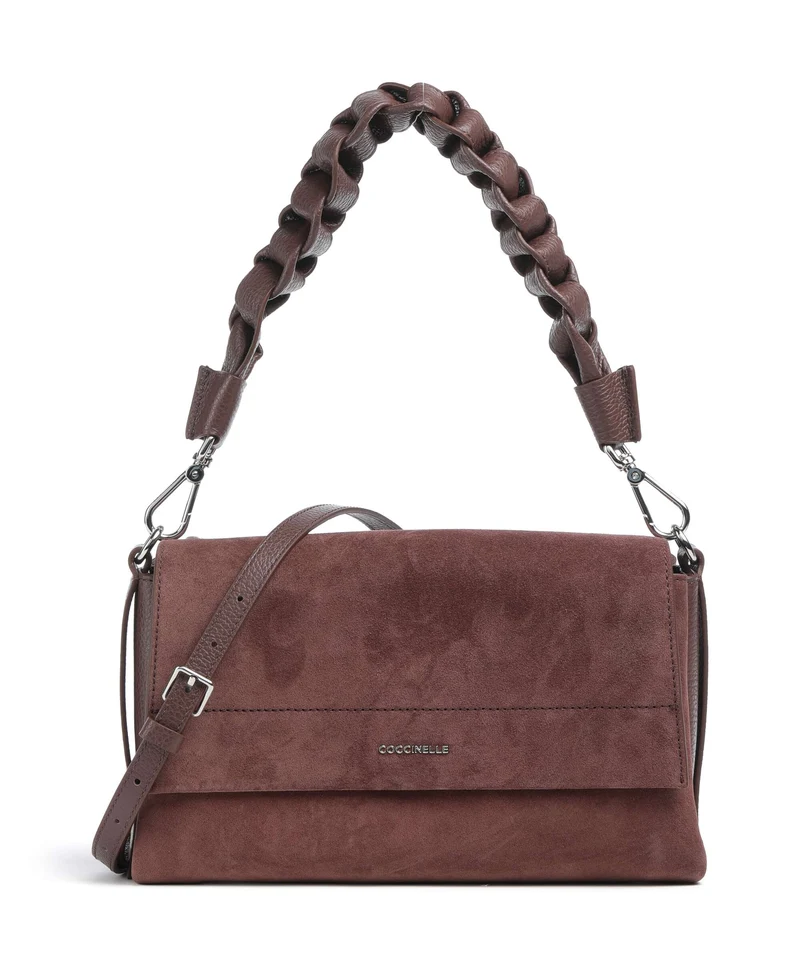 Coccinelle Boheme Suede Bolso de hombro berry
