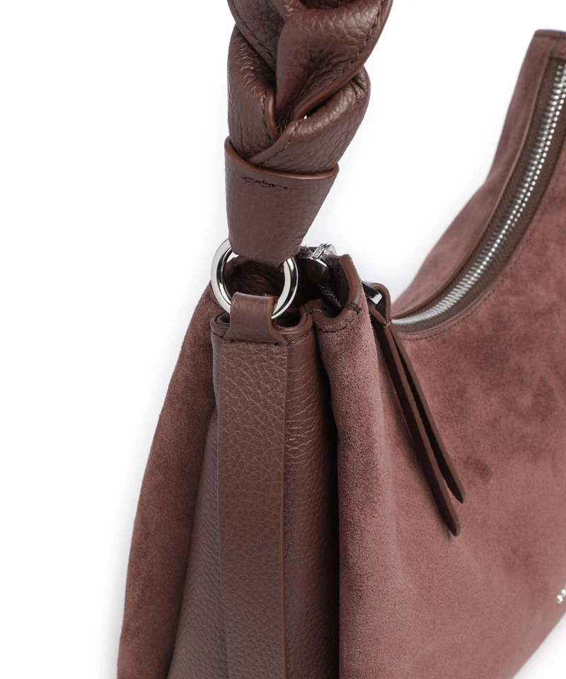 Coccinelle Boheme Suede Bolso de hombro berry