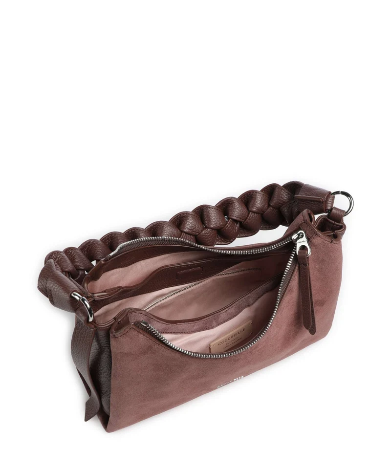 Coccinelle Boheme Suede Bolso de hombro berry
