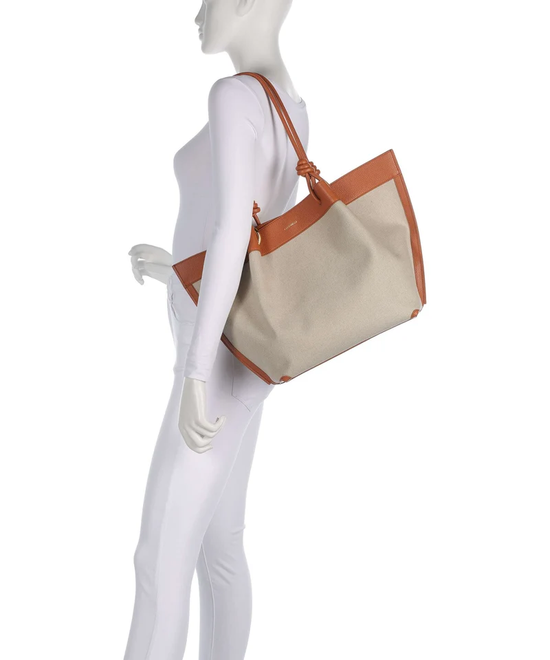 Coccinelle Finn Canvas Bolsa shopping natural/crab