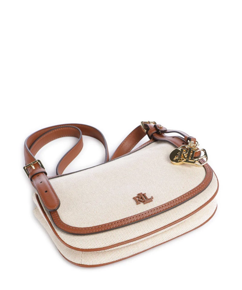 Lauren Ralph Lauren Marcy Medium Bandolera natural/buff canvas/lauren tan
