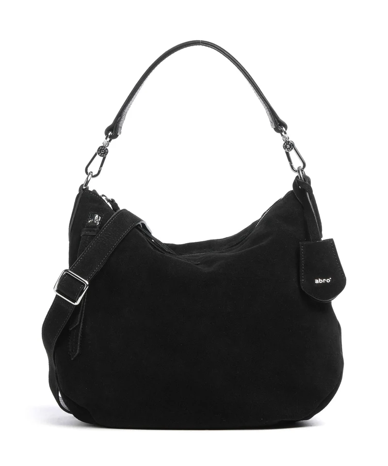 Abro Suede Juna Small Bolso de hobo black/nickel