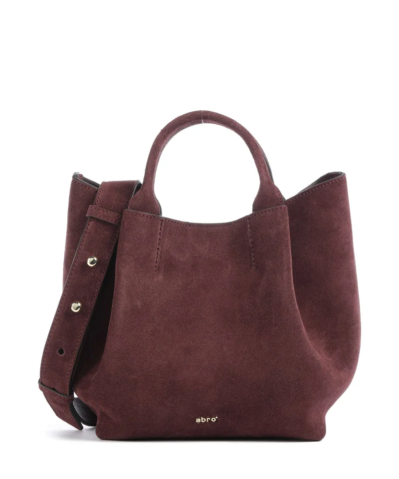 Abro Suede Essential Small Bolso de mano burgundy