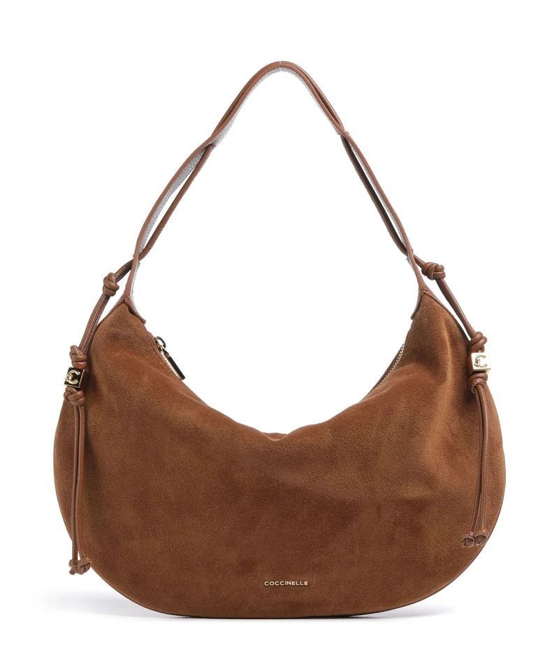 Coccinelle Thess Suede Bolso de hobo cognac
