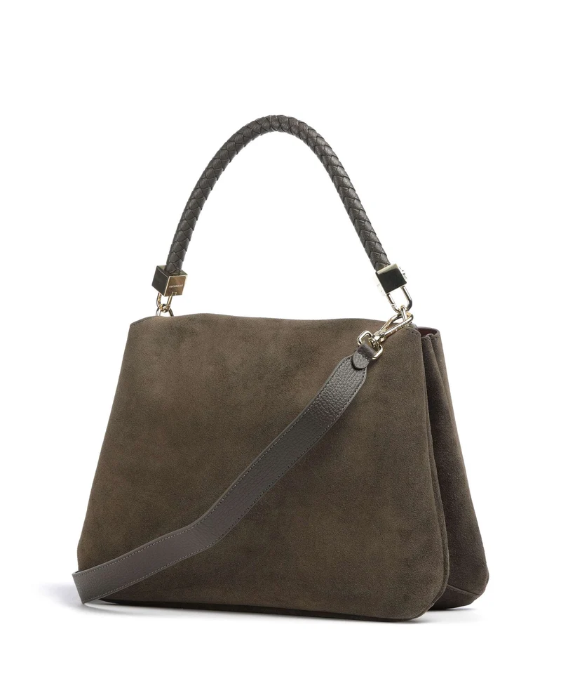 Coccinelle Tiggy Suede Bolso de mano fango