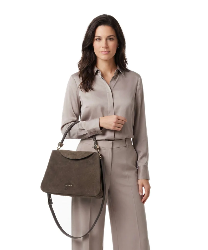 Coccinelle Tiggy Suede Bolso de mano fango