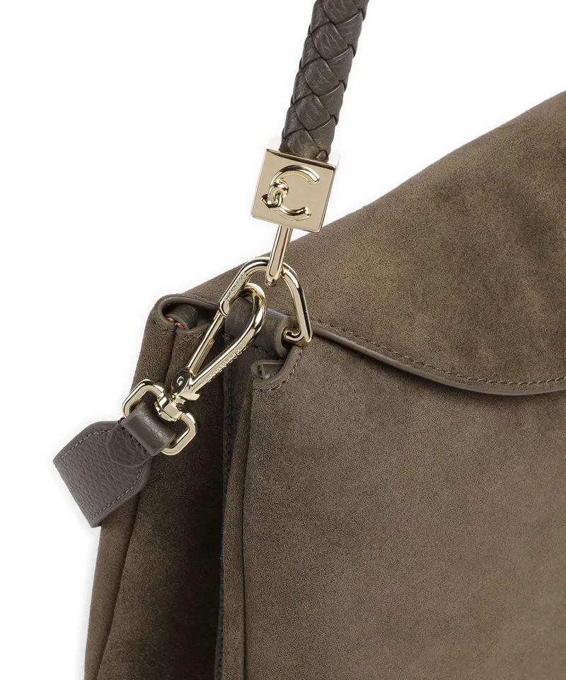 Coccinelle Tiggy Suede Bolso de mano fango
